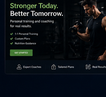 Personal Training example website